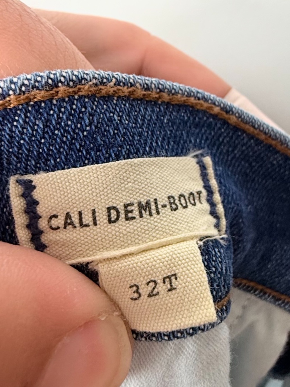 Madewell Cali Demi Boot Denim Size 32T Blue Jeans Cropped Fringe (S) - Picture 9 of 12